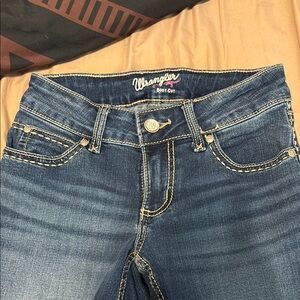 Wrangler Blue Boot Cut Jeans with Classic Fading
